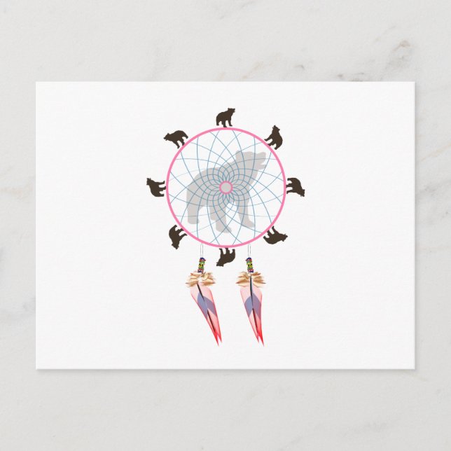 Bear Dream Catcher Postkarte (Vorderseite)
