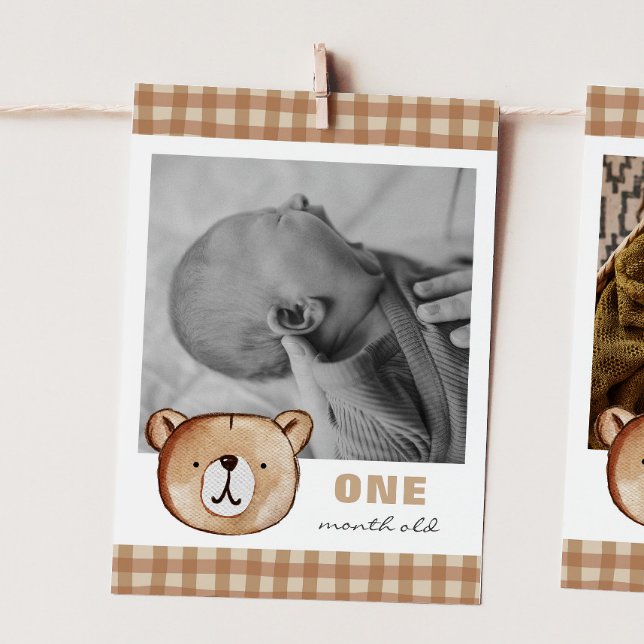 Bear Editable Monthly Foto Banner Card Einladung (Von Creator hochgeladen)