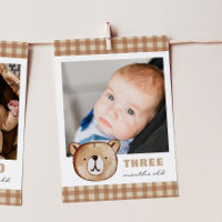 Bear Editable Monthly Foto Banner Card