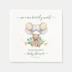 Bear Eucalyptus Botanical Baby Showpapier Serviette