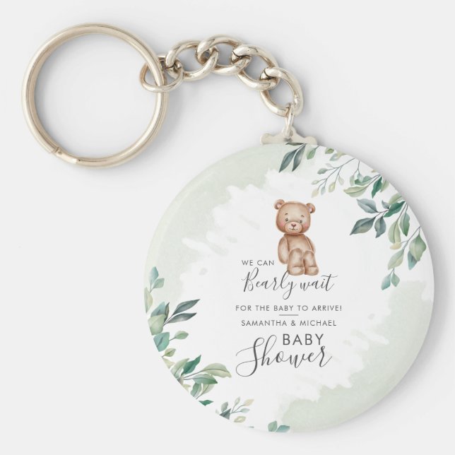Bear Eucalyptus Verlasse Paares Baby Dusche Schlüsselanhänger (Vorne)