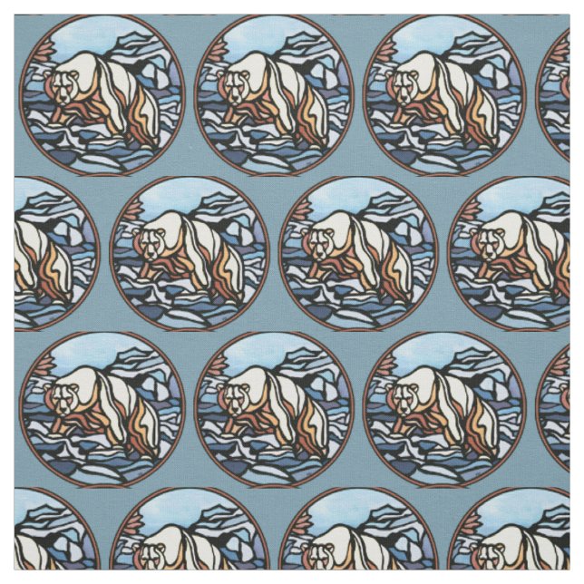 Bear Fabric Native Polar Bear Art Muster Stoff (Muster)