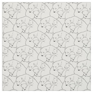 Bear Fabric Polar Bären Art Fabric Mother & Cubs Stoff