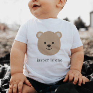 Bear Face 1 Birthday Baby Tshirt