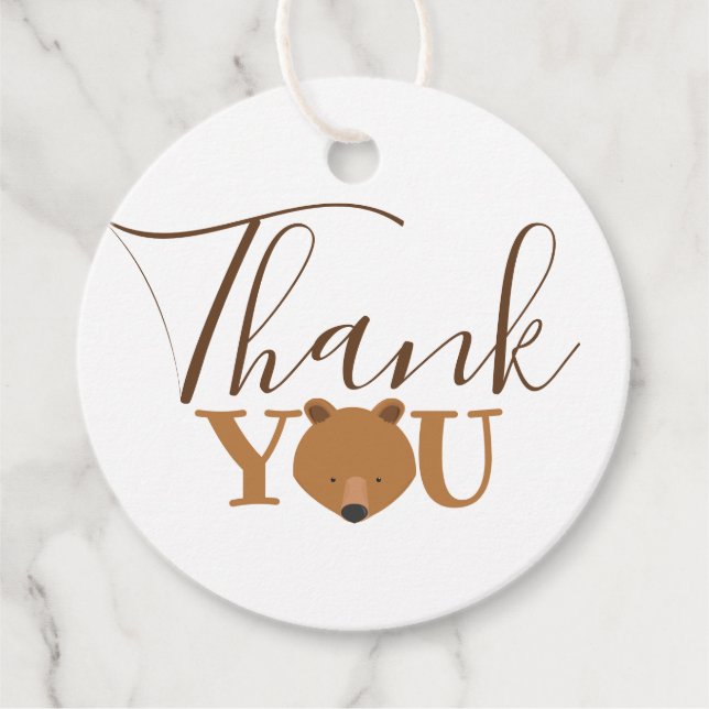 Bear Face Vielen Dank Geschenkanhänger (Vorderseite)