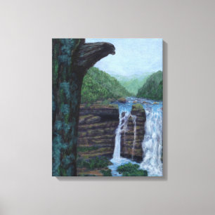 Bear Falls Wasserfall Malerei Leinwanddruck