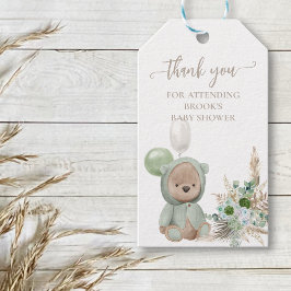 Bear Favor Wait Green Boho Bear Geschenkanhänger