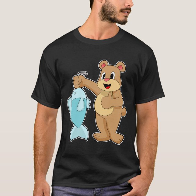 Bear Fisher Fish Fish T-Shirt (Vorderseite)