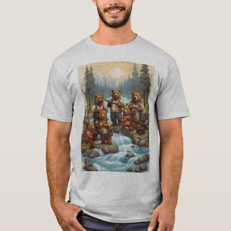 Bear Fishing Expedition: Designs für Whimsical T - T-Shirt