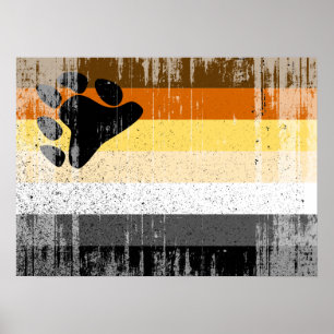 BEAR FLAG DISTRESSED -.pnng Poster