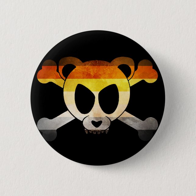 Bear Flag Skull (Gay Badge) Button (Vorderseite)