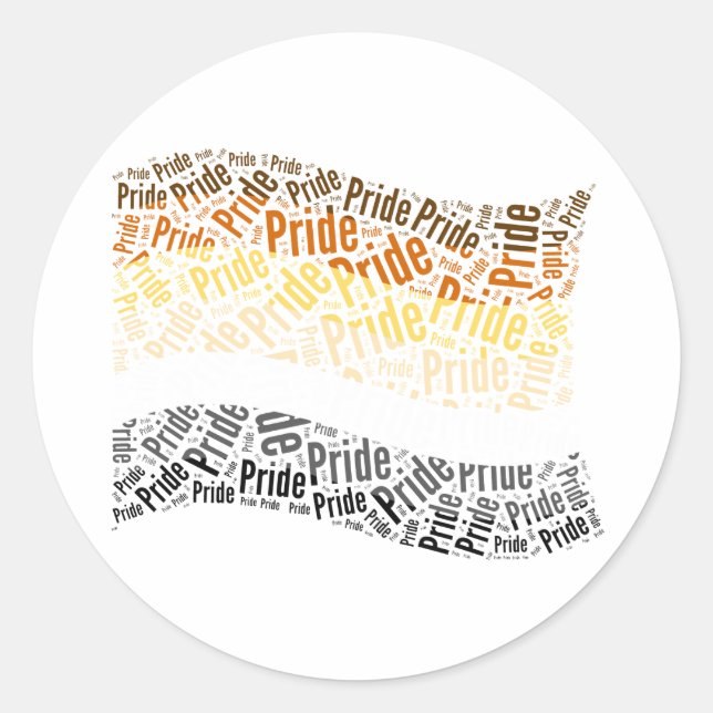 BEAR FLAG WORD PATTERN RUNDER AUFKLEBER (Vorderseite)