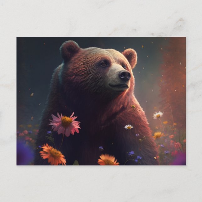 Bear-Fleur-Postkarten Postkarte (Vorderseite)