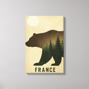 Bear Forest Silhouette Frankreich Natur Leinwanddruck