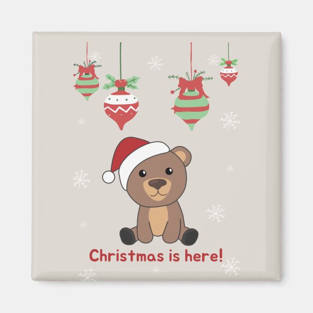 Bear Frohe Weihnachts Winter Tiere Bears Magnet (Vorne)