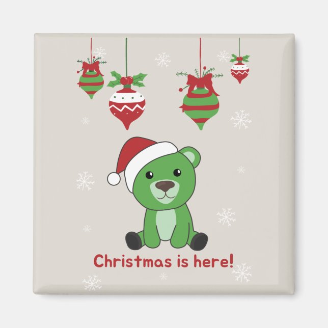 Bear Frohe Weihnachts Winter Tiere Bears Magnet (Vorne)