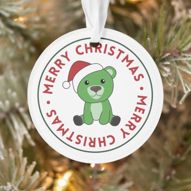 Bear Frohe Weihnachts Winter Tiere Bears Ornament (Baum)