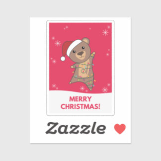 Bear Frohe Weihnachts-Wintertiere Bärensticker Aufkleber