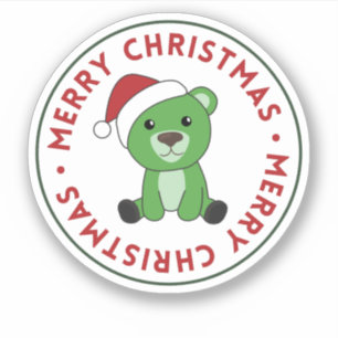 Bear Frohe Weihnachts-Wintertiere Bärensticker Aufkleber