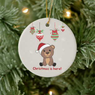 Bear Frohe Weihnachts-Wintertiere Bears Keramik Ornament