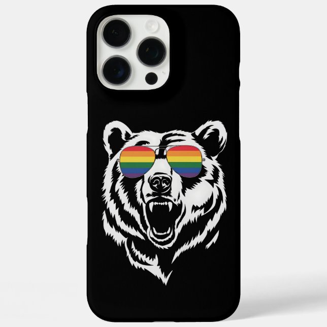 Bear Gay LGBTQ Rainbow Sunglasses Pride Flag Case-Mate iPhone Hülle (Rückseite)
