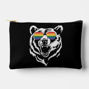 Bear Gay LGBTQ Rainbow Sunglasses Pride Flag Zubehörtasche