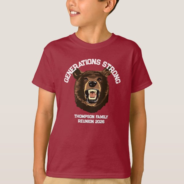 Bear “Generations Strong” Custom Family Reunion T-Shirt (Vorderseite)
