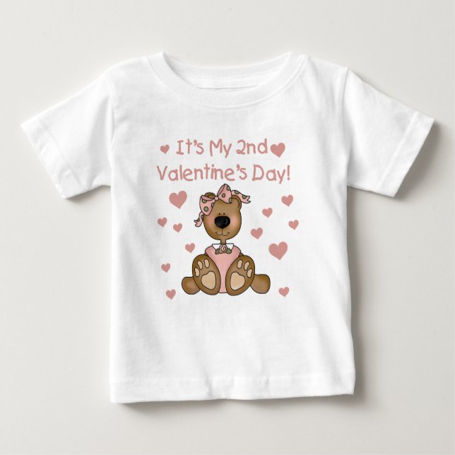 Bear Girl 2. Valentinstag Baby T-shirt (Vorderseite)