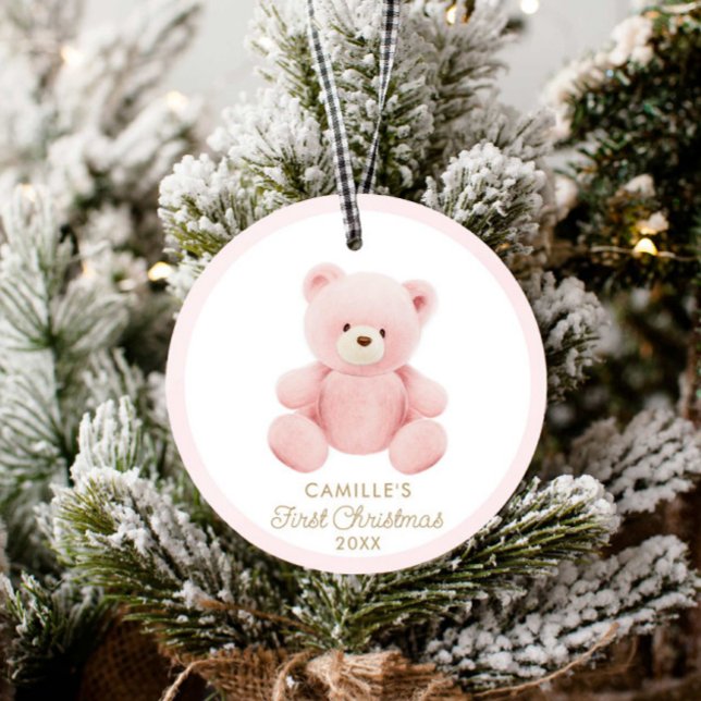 Bear Girl First Christmas Foto Ornament (Von Creator hochgeladen)