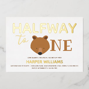 Bear Gold 6 Monate Baby Halbgeburtszeit Folieneinladung