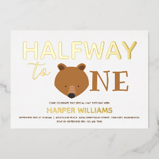 Bear Gold 6 Monate Baby Halbgeburtszeit Folieneinladung