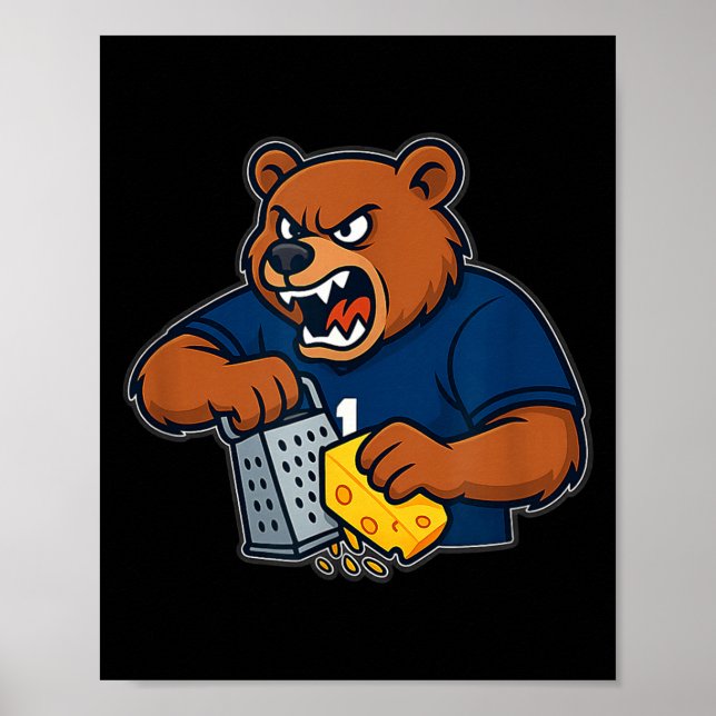 Bear Grating Cheese Funny  Poster (Vorne)