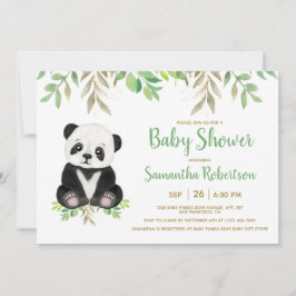 Bear Greenery Gender Neutral Baby Shower Foto Einladung
