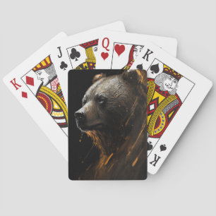Bear Grizzly Portrait Art Collection Spielkarten