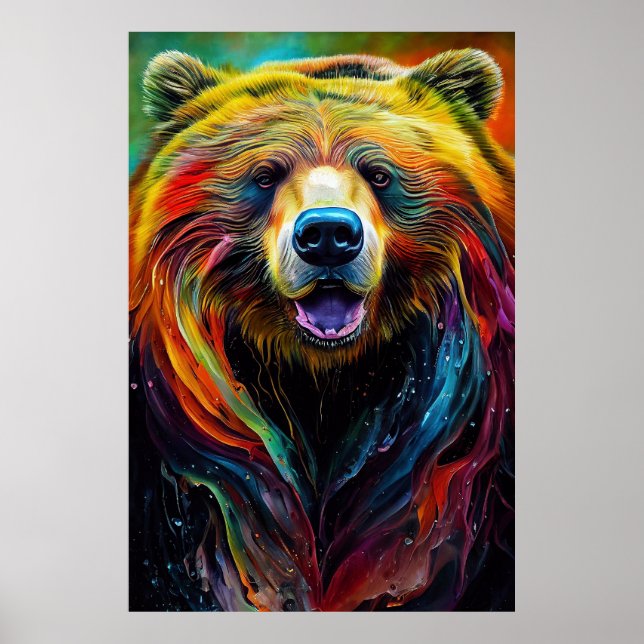 Bear Grizzy Animal Discovery Adventure Nature Pla Poster (Vorne)