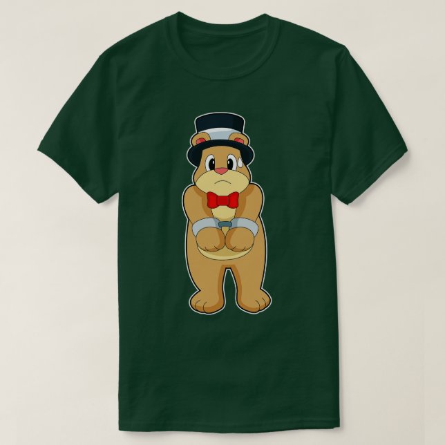 Bear Groom Handcuffs Wedding T-Shirt (Design vorne)