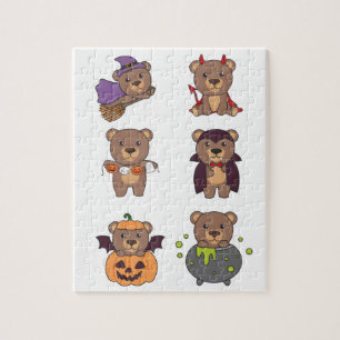 Bear Halloween Hexenmeister Pumpkin Vampire-Kostüm Puzzle