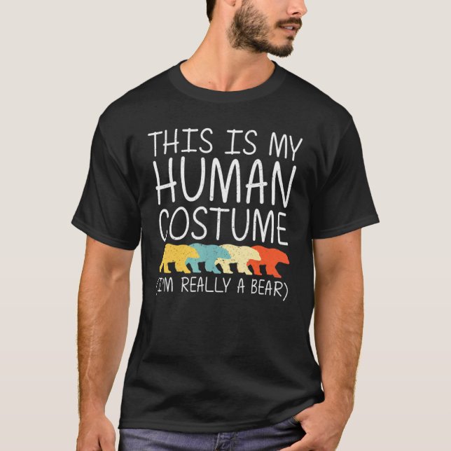 Bear Halloween Human Costume Mammal Animal Easy Di T-Shirt (Vorderseite)