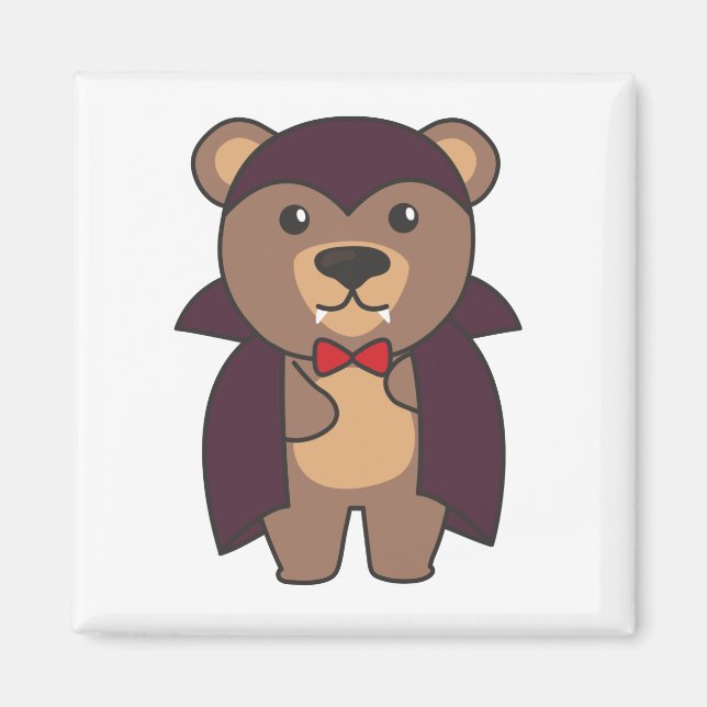 Bear Halloween Niedlich Devil Kids Vampir Kostüm Magnet (Vorne)