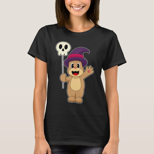 Bear Halloween Witch Ghost T-Shirt (Vorderseite)