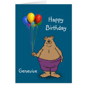 Bear hält Birthday Balloons personalisieren