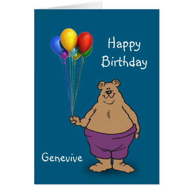 Bear hält Birthday Balloons personalisieren (Vorne)
