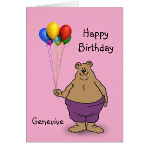 Bear hält Birthday Balloons personalisieren