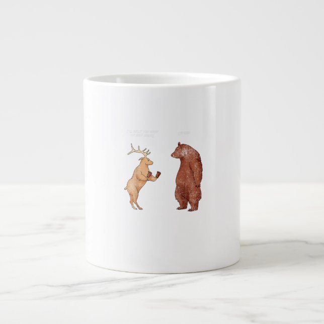 Bear Hands Oh Deer Funny Sayings Pun Gift  Jumbo-Tasse (Vorderseite)