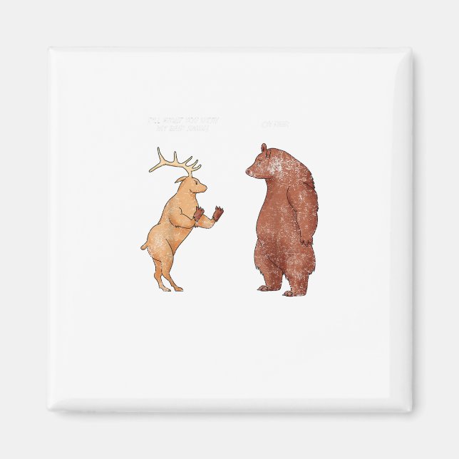 Bear Hands Oh Deer Funny Sayings Pun Gift  Magnet (Vorne)