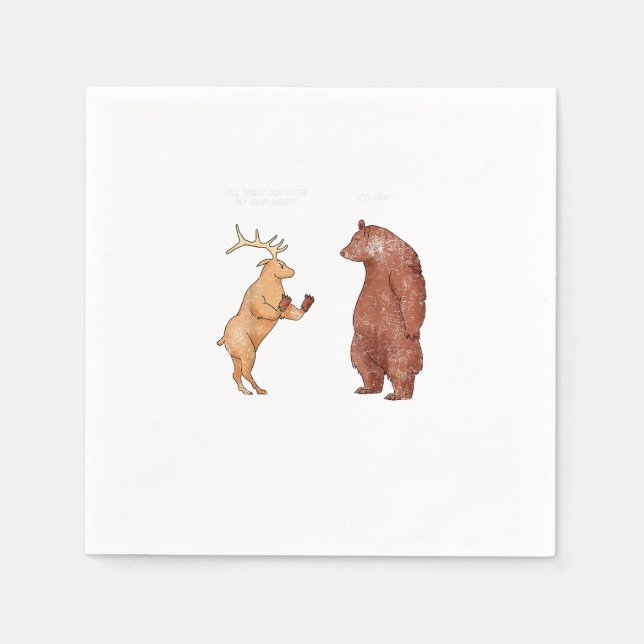 Bear Hands Oh Deer Funny Sayings Pun Gift  Serviette (Vorderseite)