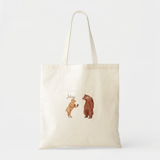 Bear Hands Oh Deer Funny Sayings Pun Gift Tote Bag Tragetasche (Vorne)