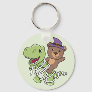 Bear Happy Halloween T-rex Mummy Costume Schlüssel Schlüsselanhänger