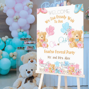 Bear He or she Gender Reveal Willkommen Acrylschild