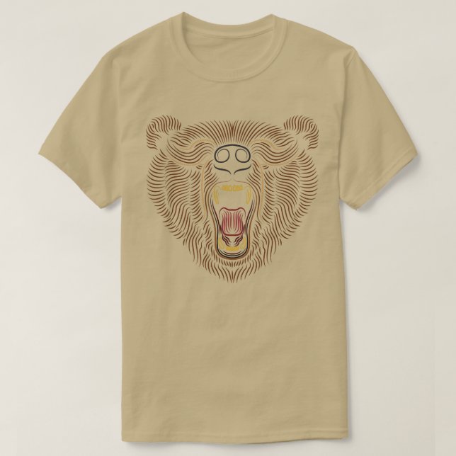 Bear Head Line Art Grapic Animal Zeichnend T-Shirt (Design vorne)